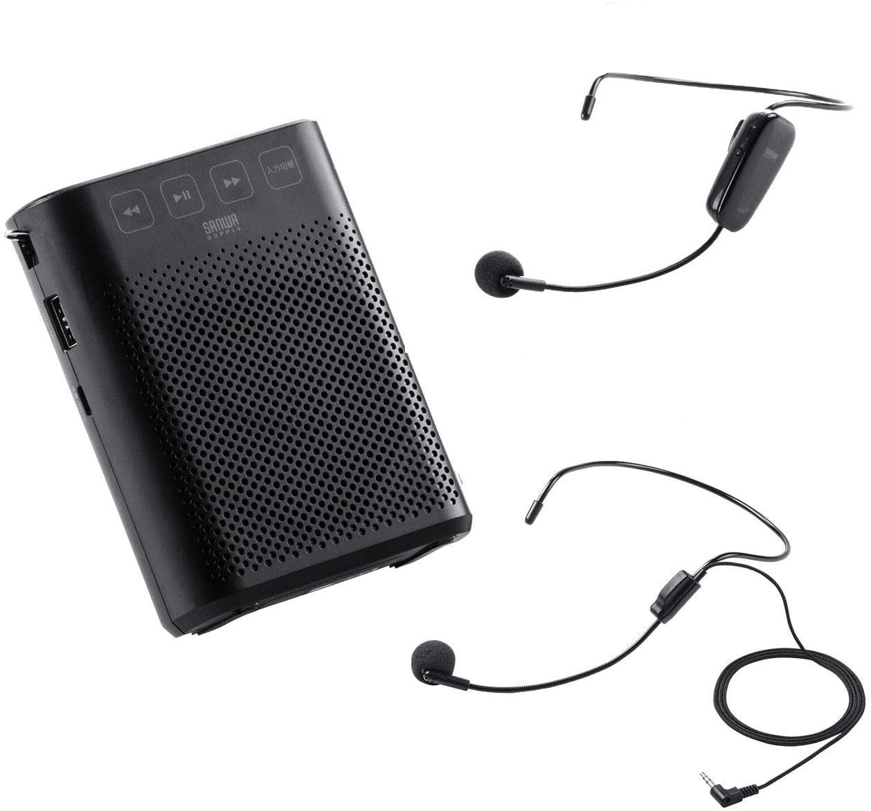 Amazon.co.jp: サンワダイレクト 拡声器 ワイヤレス 有線マイク付