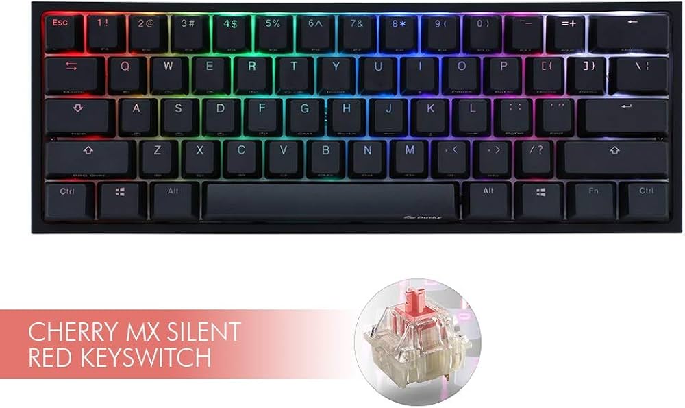 Amazon | Ducky ONE 2 Mini Gaming、MX-Silent Red、RGB-LED、ブラック