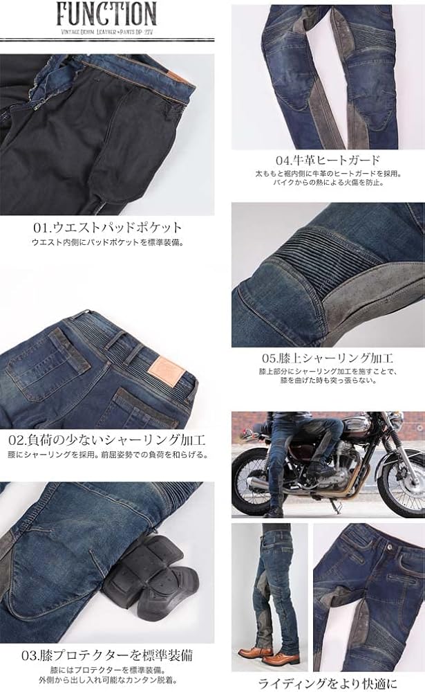 Amazon.co.jp: [デグナー] 牛革のヒートガード付 カップ付きデニム