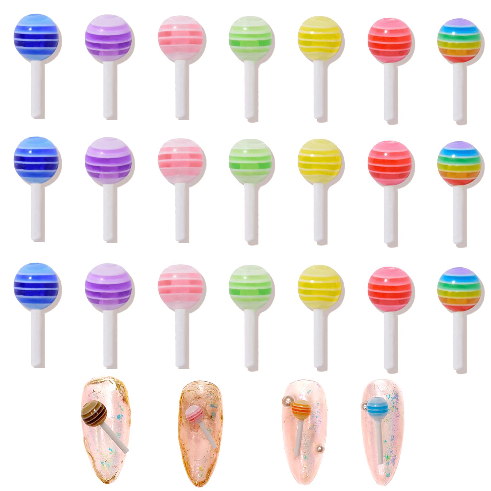 Amazon.co.jp: ネイルパーツ ロリポップ 100個セット 3d 立体 棒付き