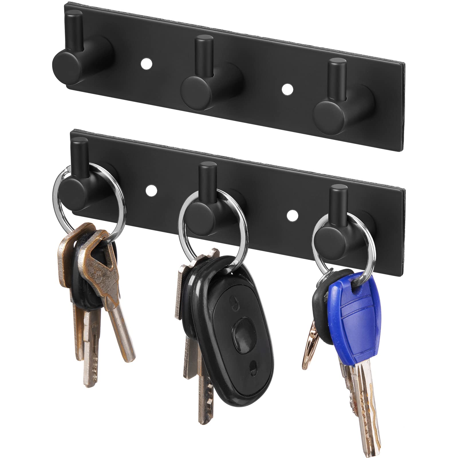 Amazon.com: Stainless Steel Wall Key Holder Set of 2 - 3 Key Hooks