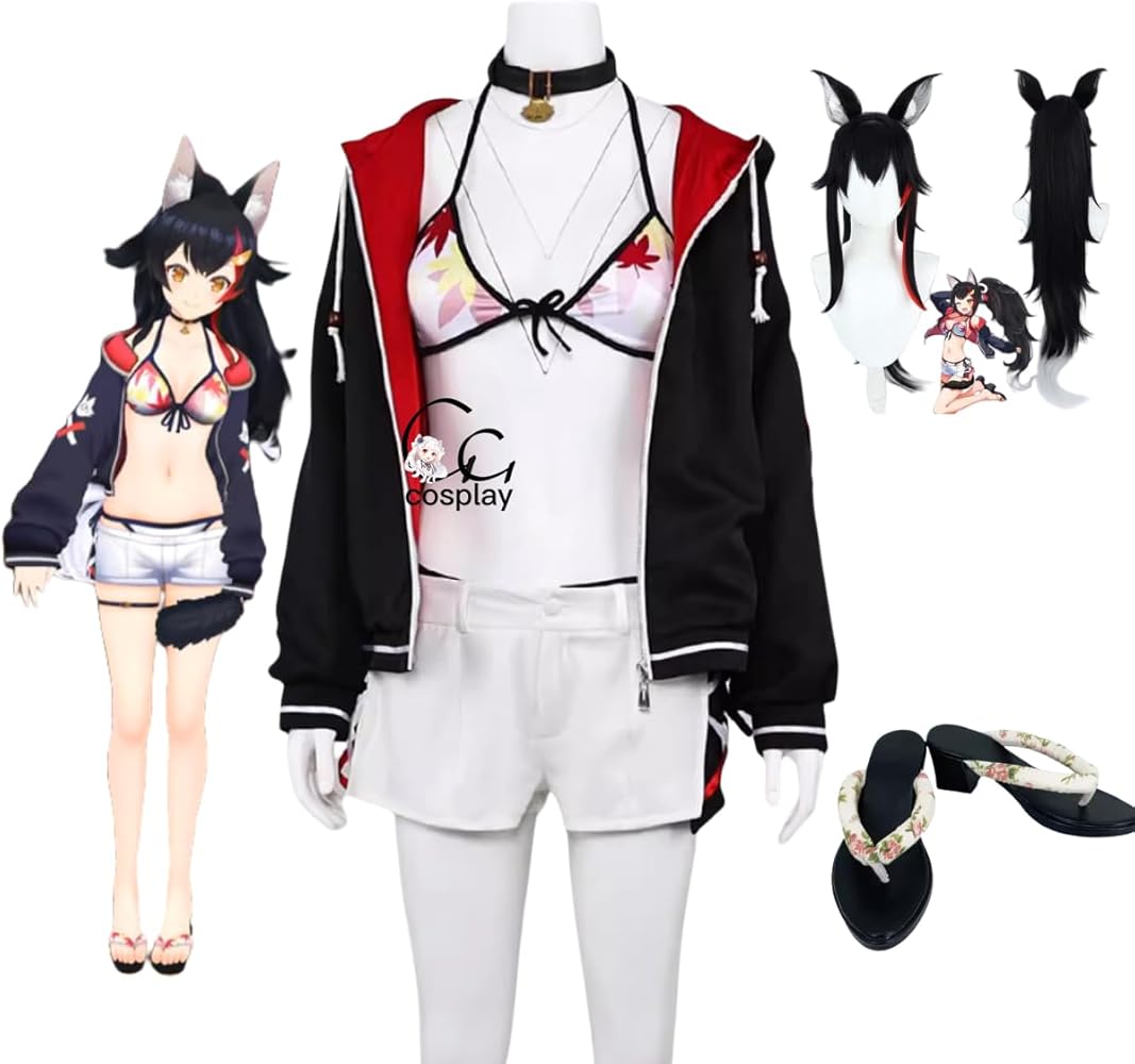 Amazon.co.jp: GGcosplay VTuber 大神ミオ 3D 水着 コスプレ衣装