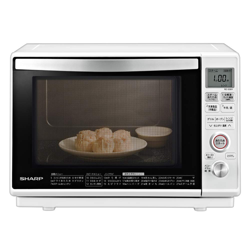 Amazon | シャープ オーブンレンジ 過熱水蒸気 23L 1段調理 ホワイト
