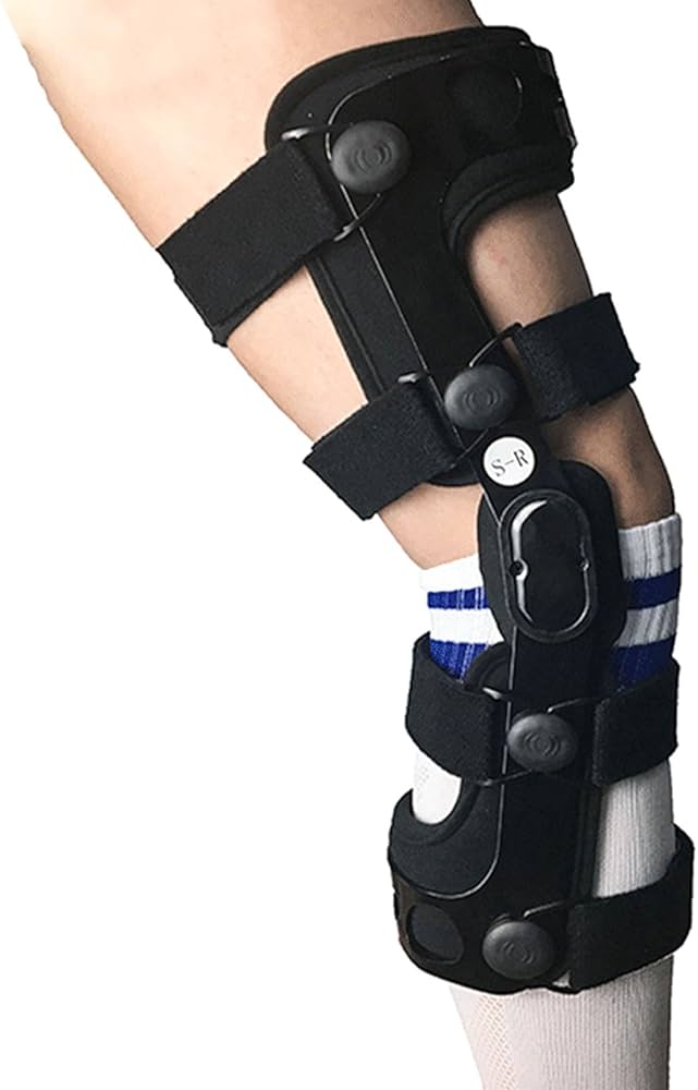 Amazon.co.jp: ヒンジ付き膝ブレース、調整可能な前十字靭帯膝パッド