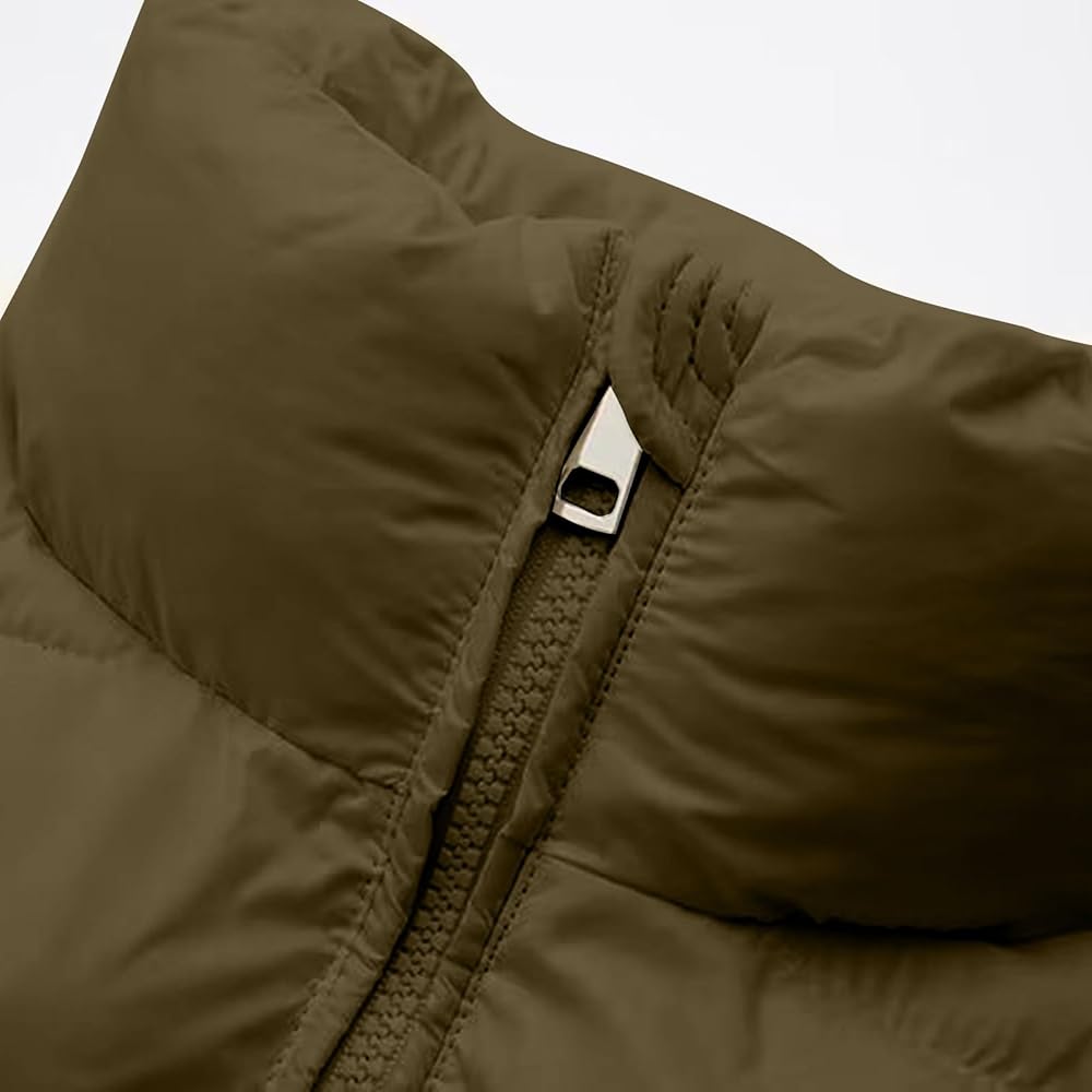 Akklian Women's Cropped Puffer Jacket No Hood Padded Down Jackets