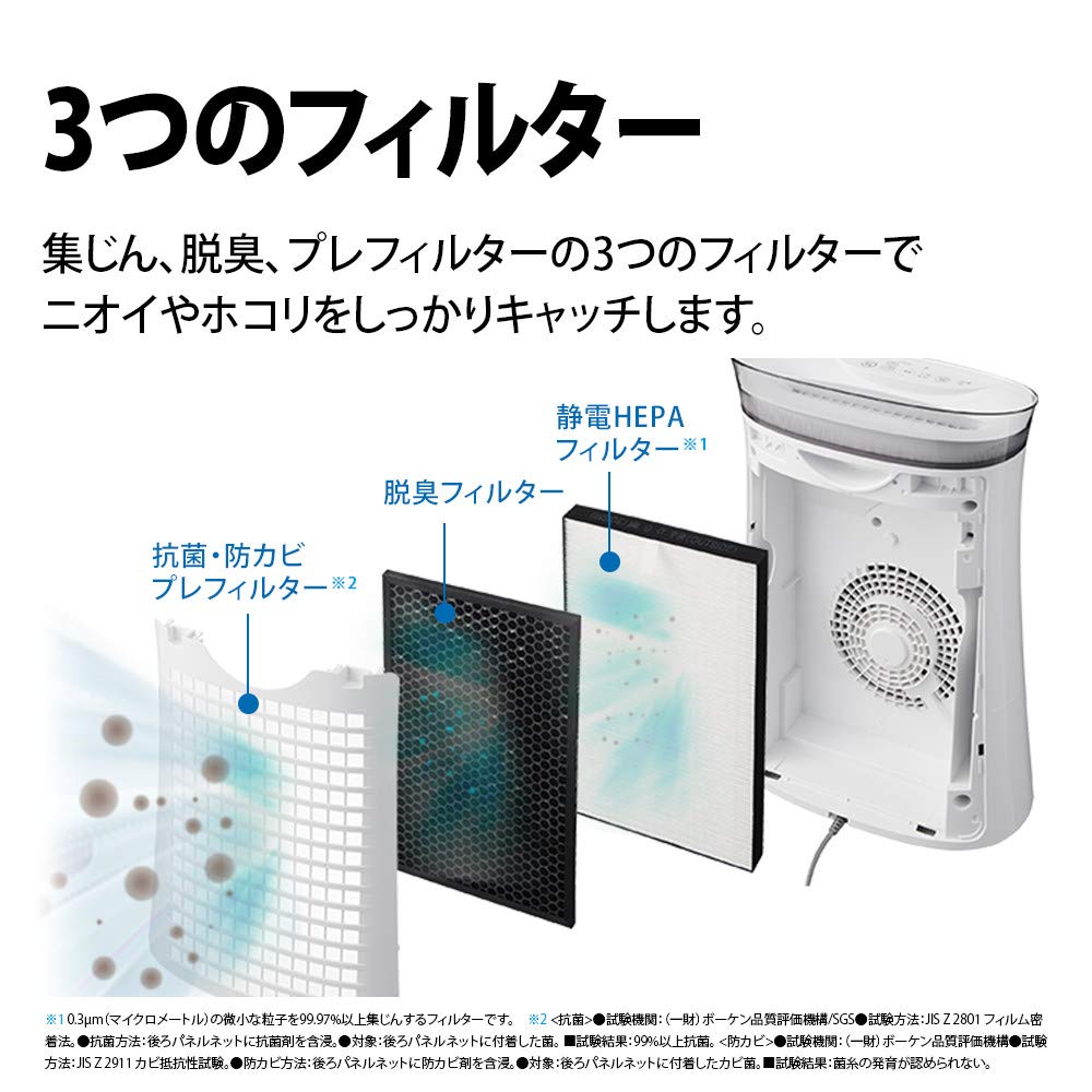 Amazon.co.jp: Sharp FU-J50-W Air Purifier, Plasmacluster 7000
