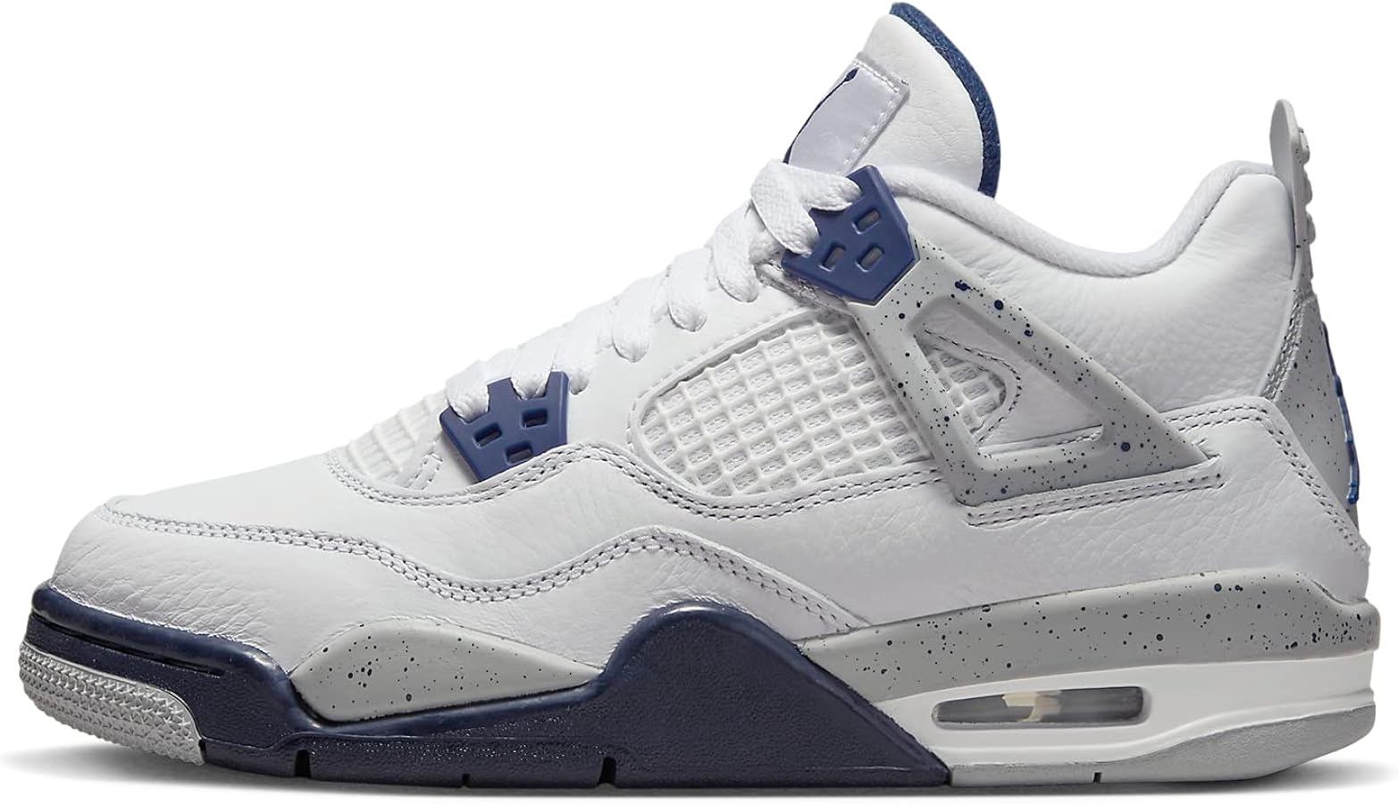 Amazon.com | Jordan Air 4 Retro (Big Kid) White/Midnight Navy