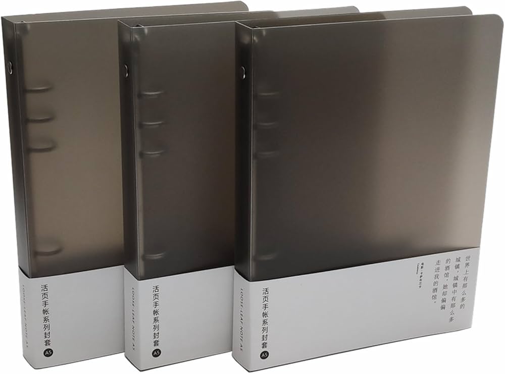 Amazon | 3パックA5A6 B5 PP 6リングバインダーカバー6穴詰め替え可能