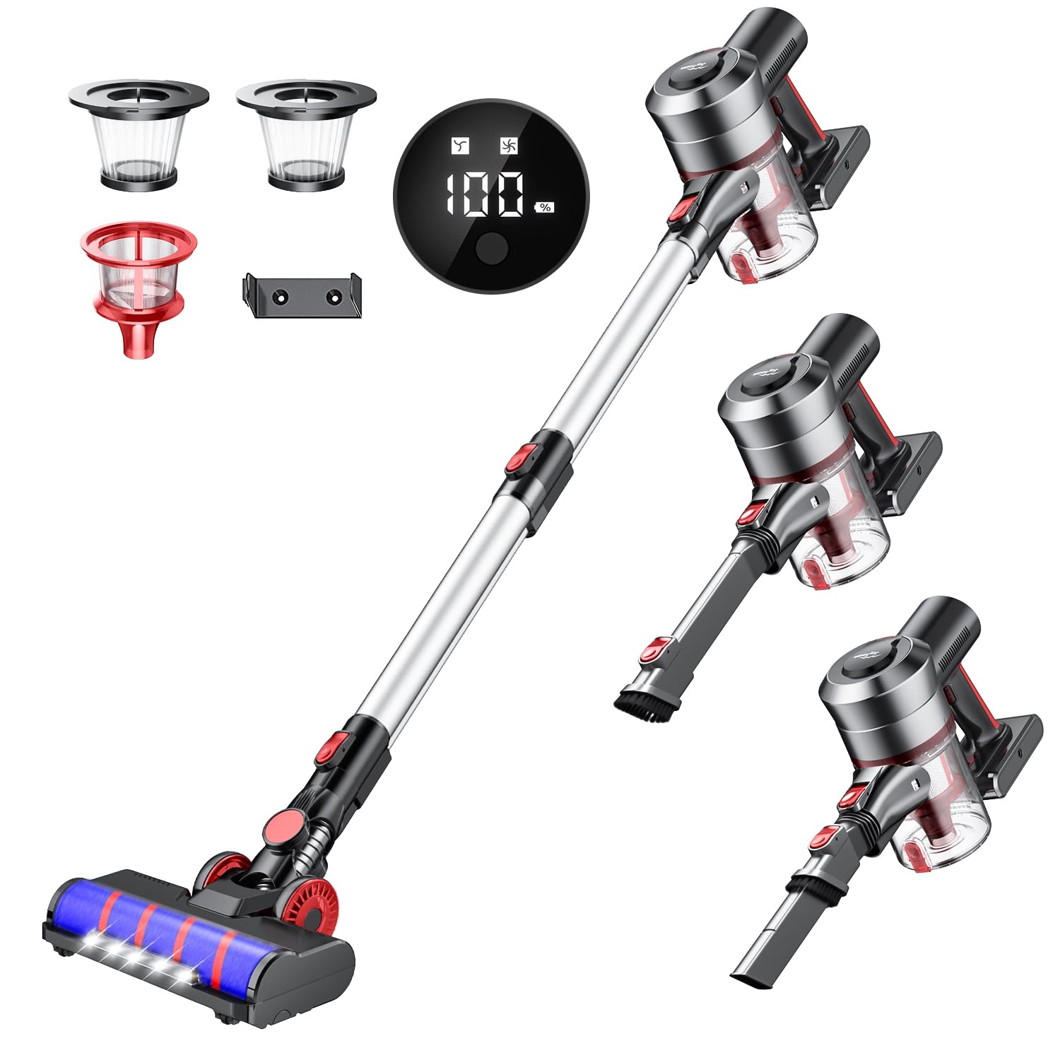 Amazon | 掃除機 コードレス 【2024進級版&45000pa強力吸引&LCD液晶