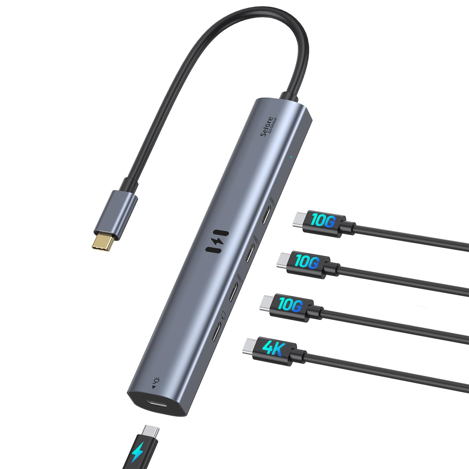 Amazon.com: 10Gbps USB C Hub with 4K@60Hz Video Display, Selore 5