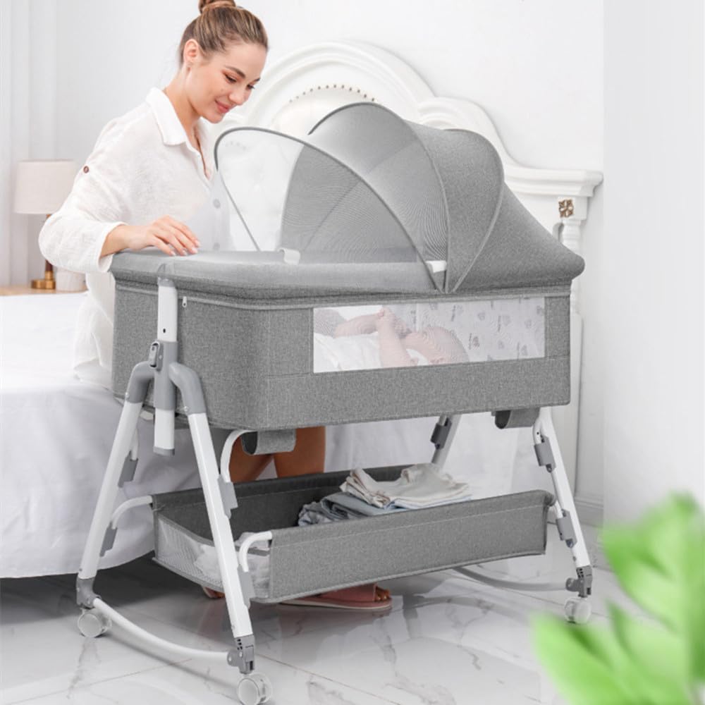 Amazon | ベビーベッド 多機能 添い寝ベッド 揺りかごに変身可能