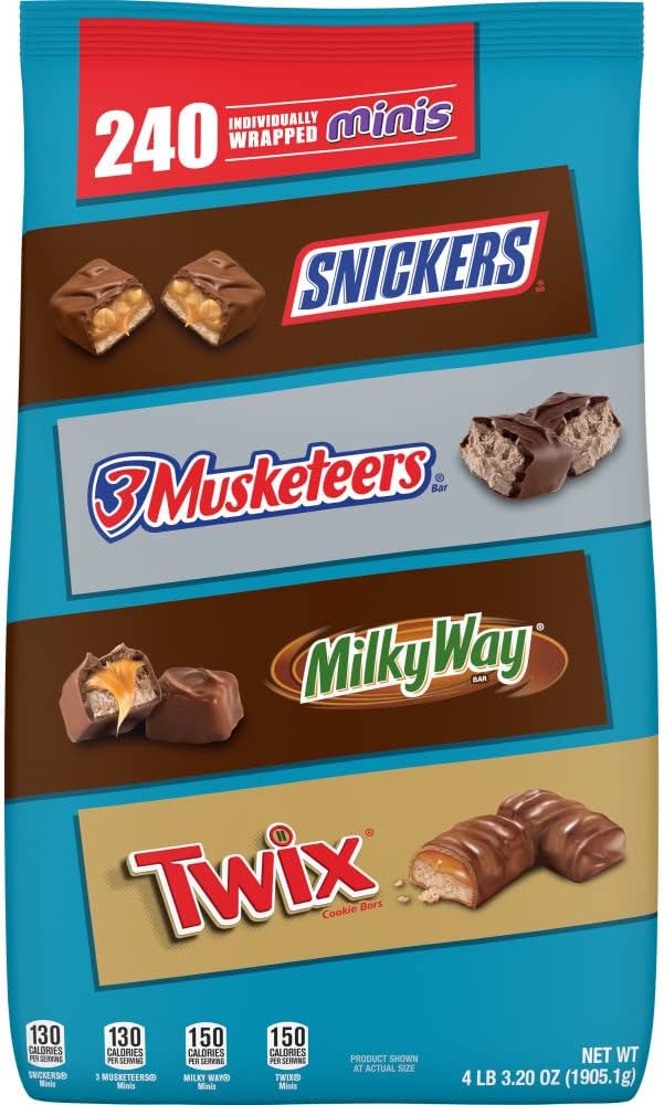 Amazon.co.jp: SNICKERS, TWIX, 3 MUSKETEERS & MILKY WAY Minis Size