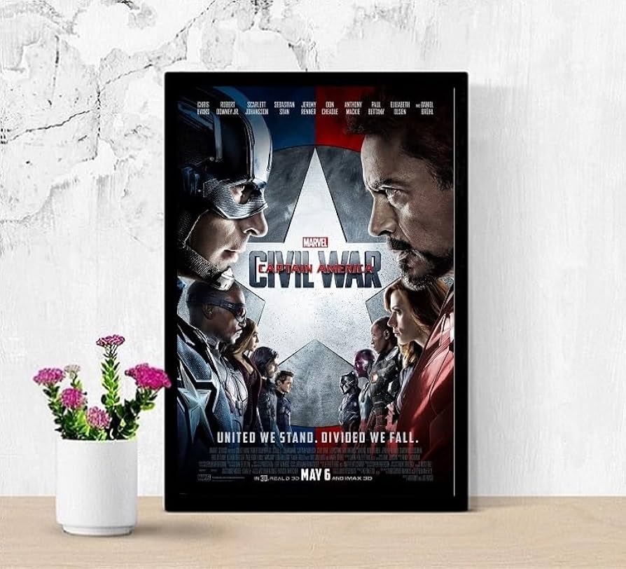 Amazon.co.jp: 【フレーム付-黒-】 映画ポスター キャプテンアメリカ