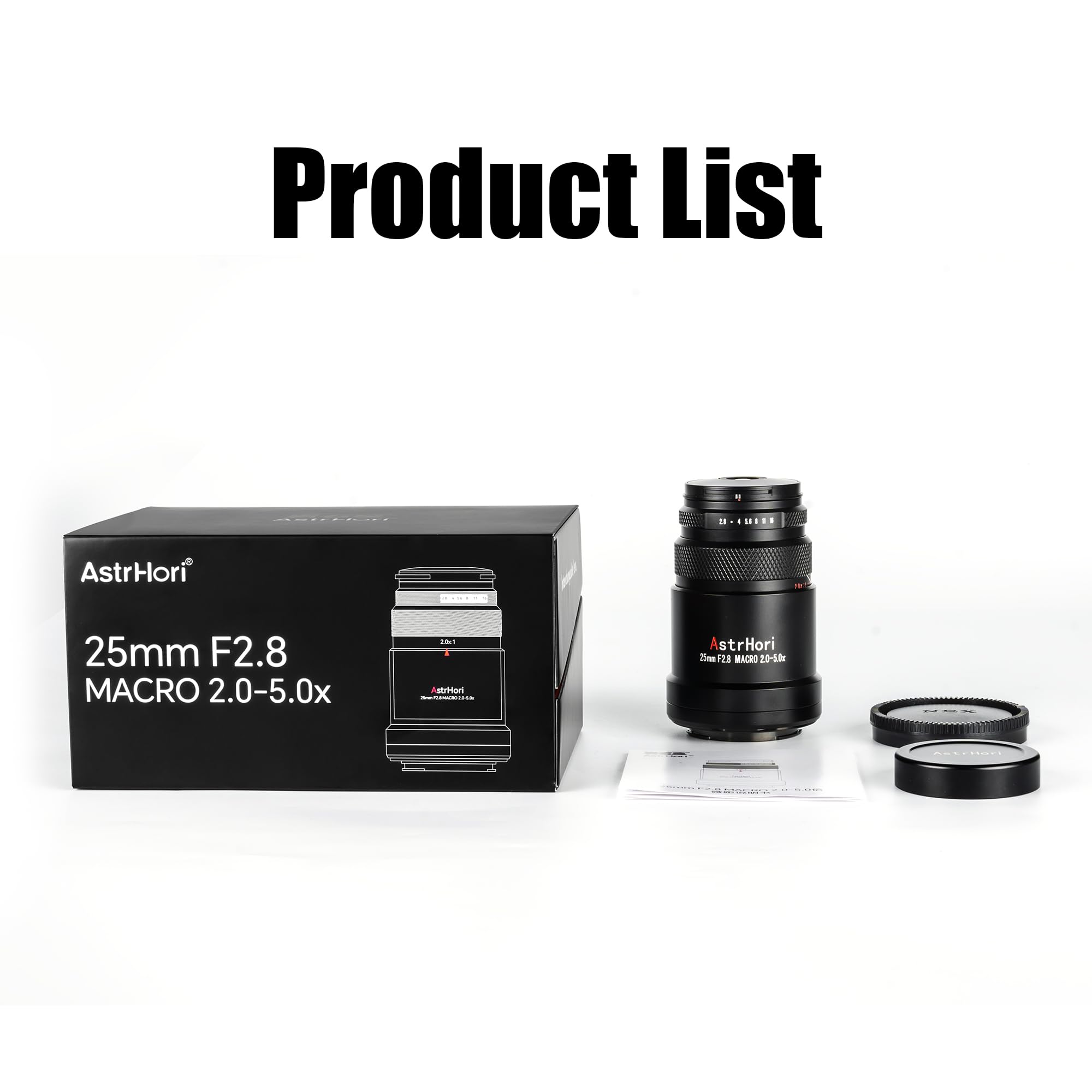 AstrHori 25mm F2.8 2-5X Ultra Macro Lens, Compatible with Full