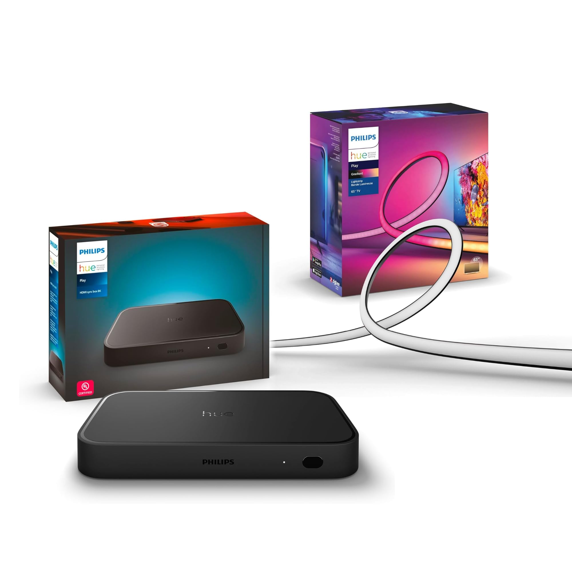 Amazon.com: Philips Hue Play HDMI Sync Box 8K + Gradient 65