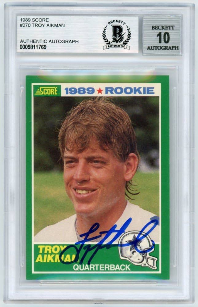 Amazon.com: Troy Aikman 1989 Score Football Autograph Auto Rookie