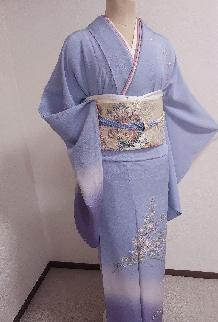 Amazon.co.jp: フルセット 付け下げ訪問着 袋帯 帯締め 帯揚げ 正絹