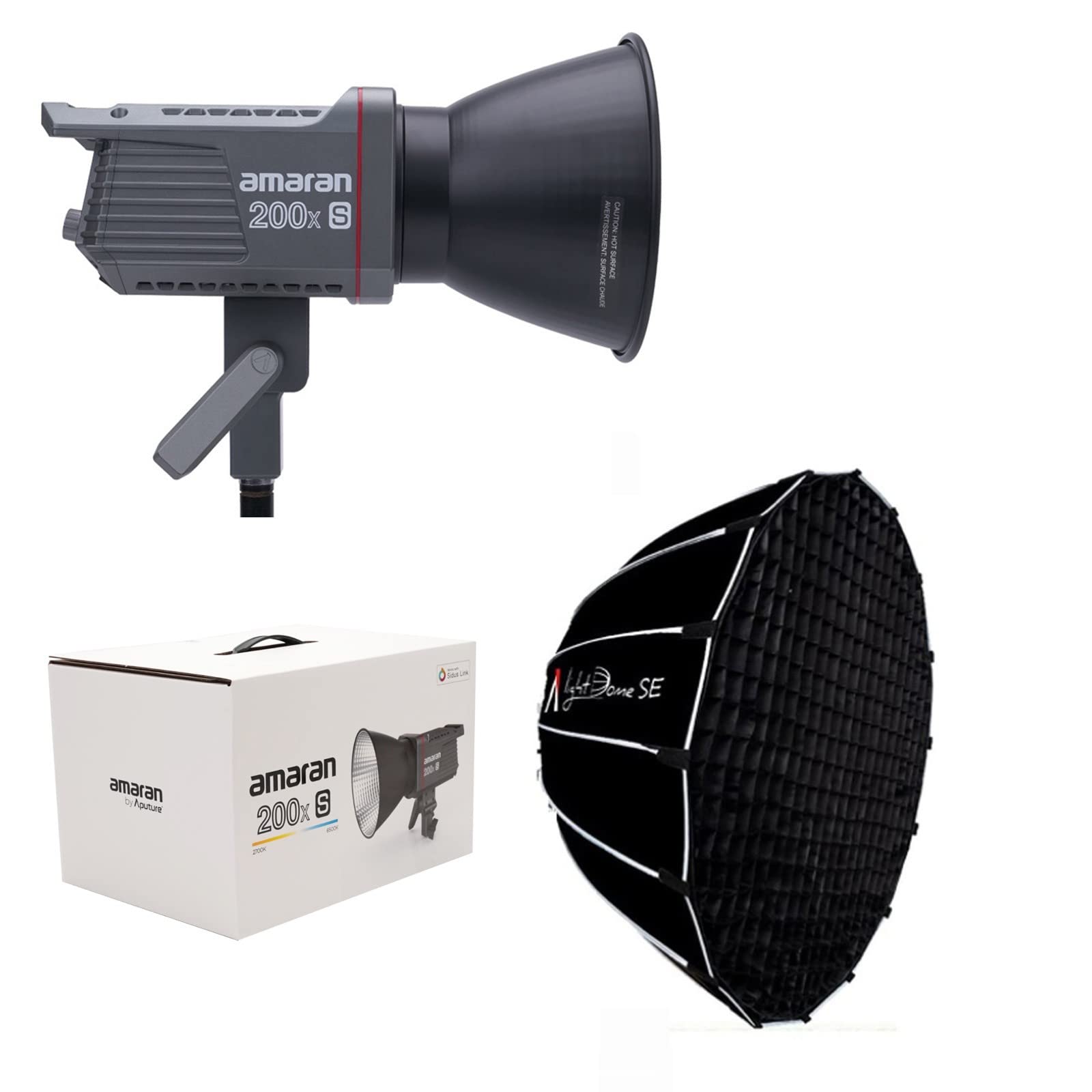 Aputure Amaran 200x S with Light Dome SE Softbox Kit, 200W Bi