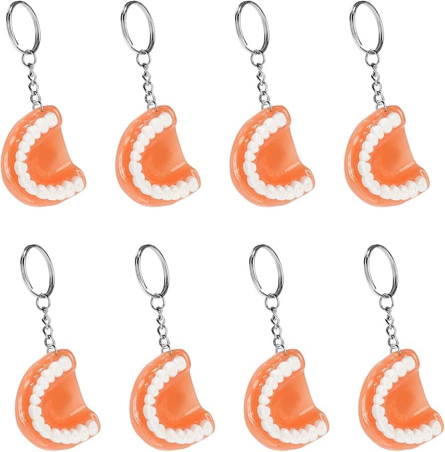 Amazon.co.jp: ZIIVARD 8ピース 歯 樹脂キーホルダー おもしろ 模造