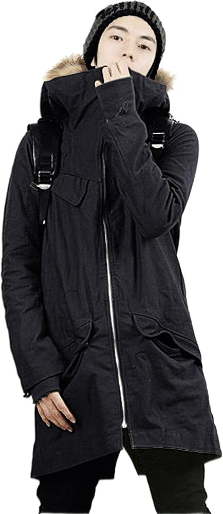 Amazon | モッズコート メンズ 裏ボア ファー付き コート ロングコート