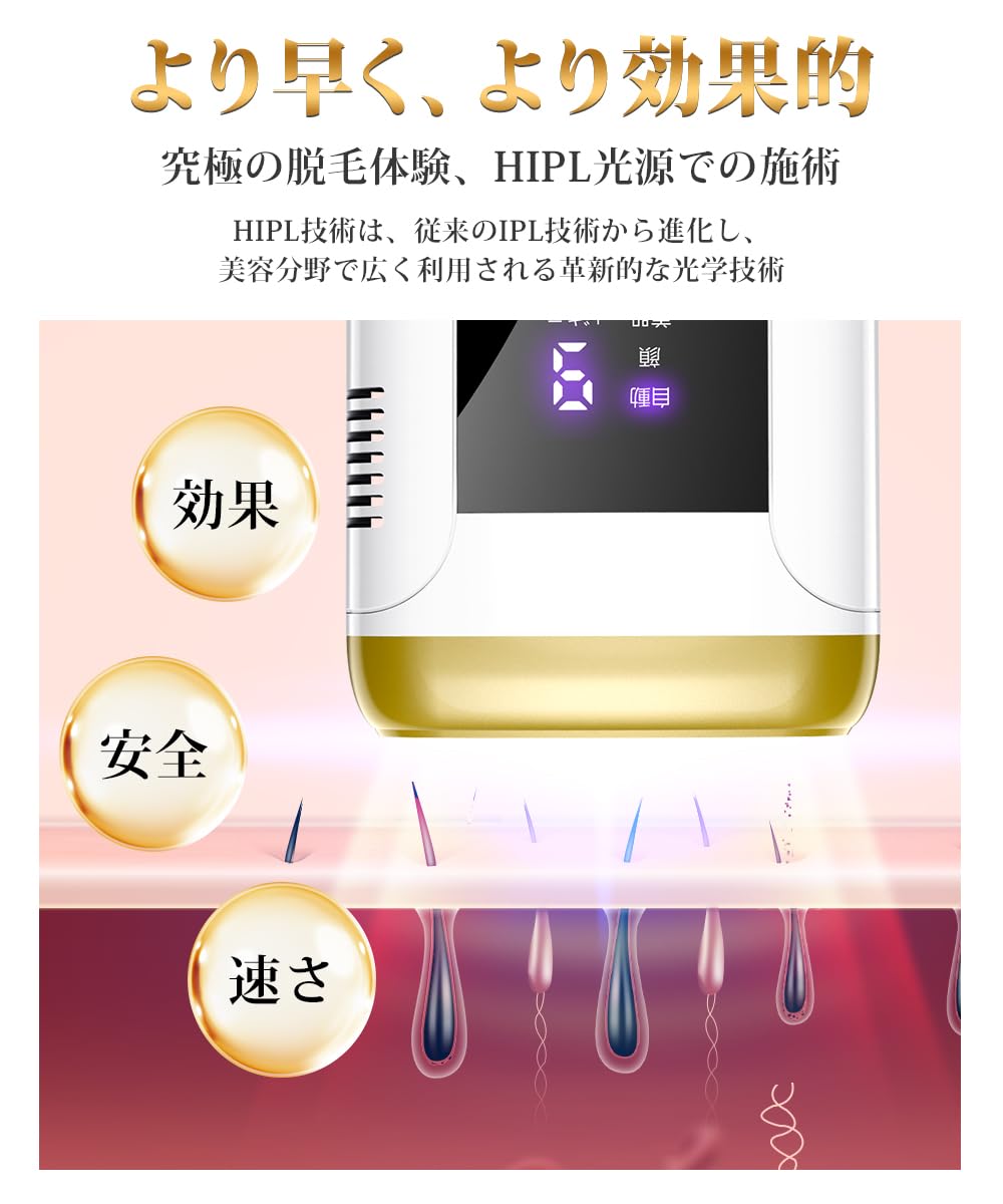 Amazon | 脱毛器 vio対応 【サロン級HIPL光脱毛器・99万発照射】 家庭