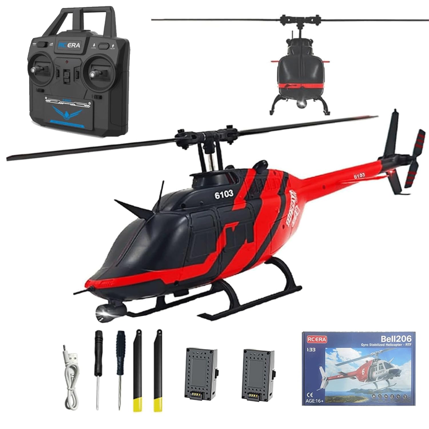 Amazon.com: ROUASD RC ERA C138 Bell 206 6CH RTF RC Helicopter, 1
