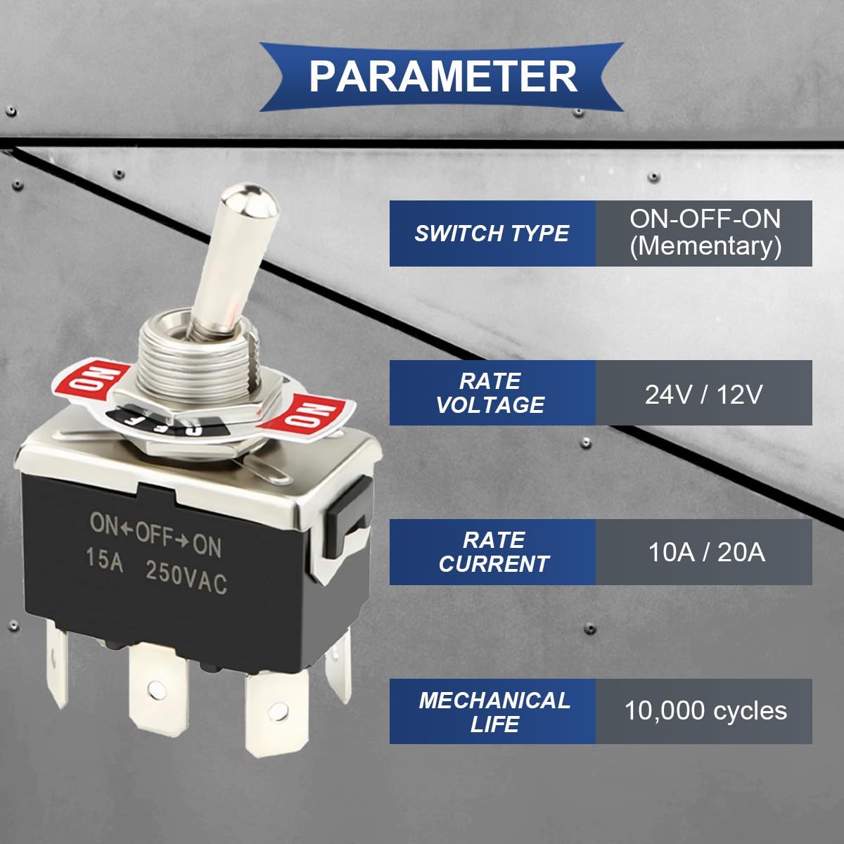 Amazon | Xiatiaosann 刹那的な逆極性トグル スイッチ 12 v 20 a DPDT