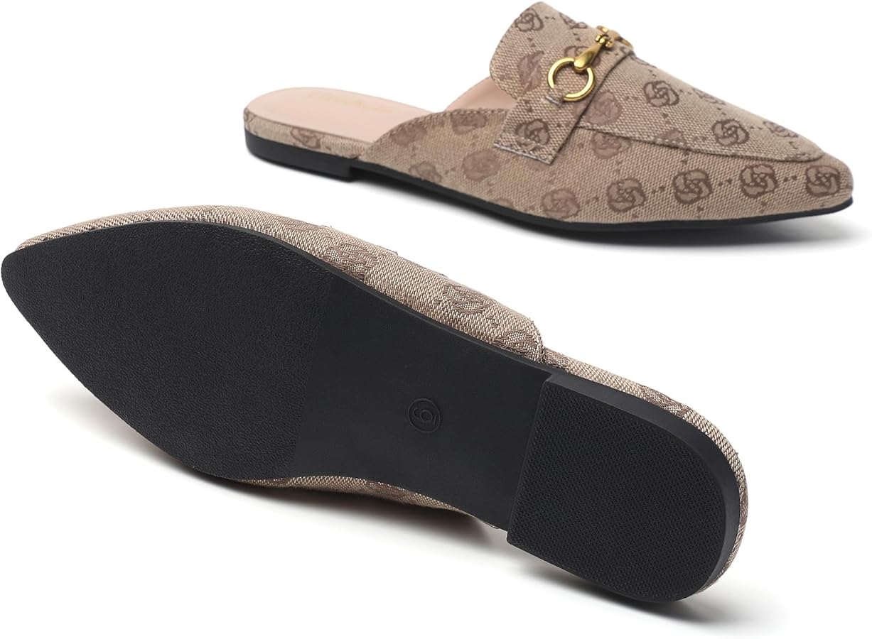 Amazon.com | CicoMuin Buckle Mules for Women Pointed Toe Backless