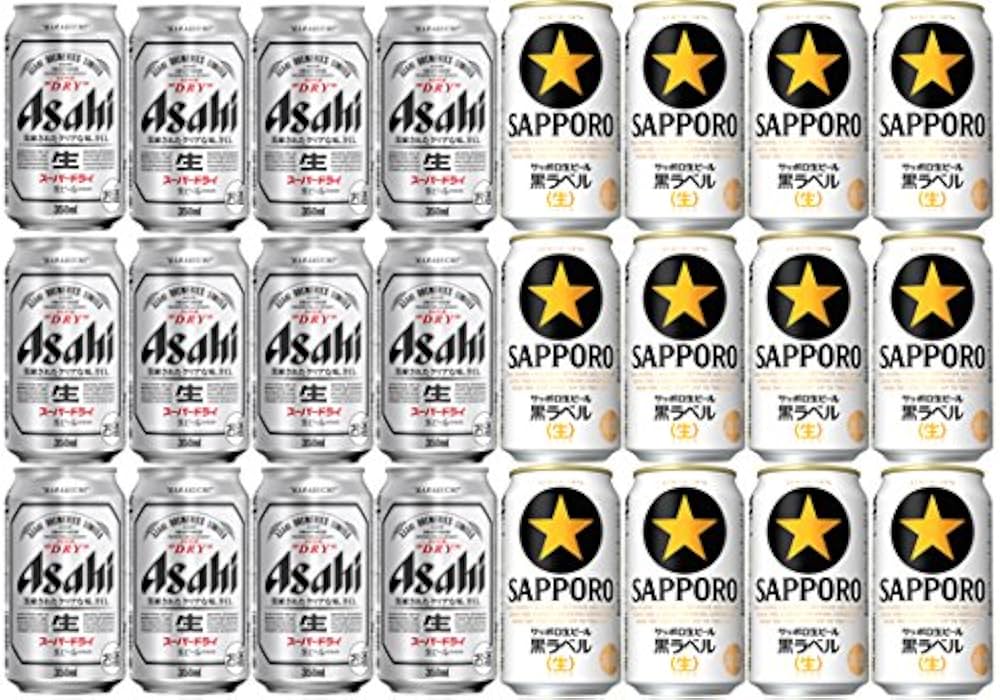 Amazon.co.jp: アサヒスーパードライ350ml 12本 + サッポロ黒ラベル