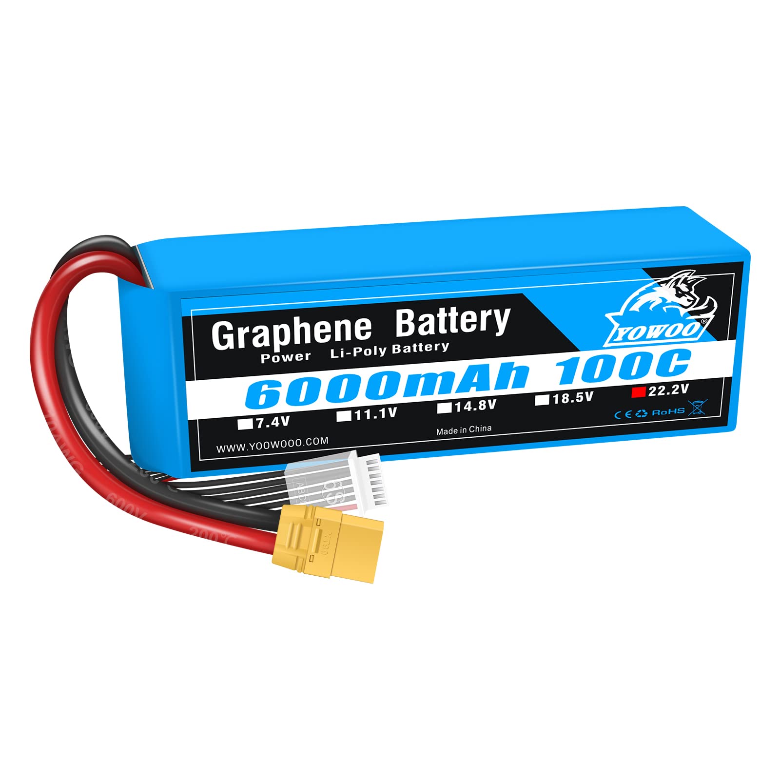 Amazon.co.jp: Yowooグラフェンバッテリー6sリポバッテリー 6000mAh