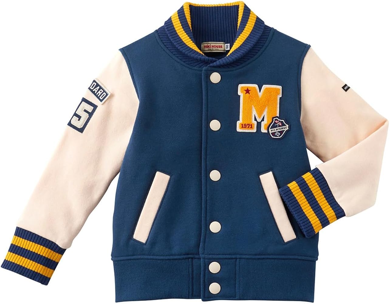 Amazon | [ミキハウス] スタジャン風ジャンパー 男の子 女の子 13-3714