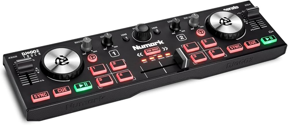 Numark DJ2GO2 Touch 2-Kanal-Kompakt-DJ-Controller, DJ-Pult mit