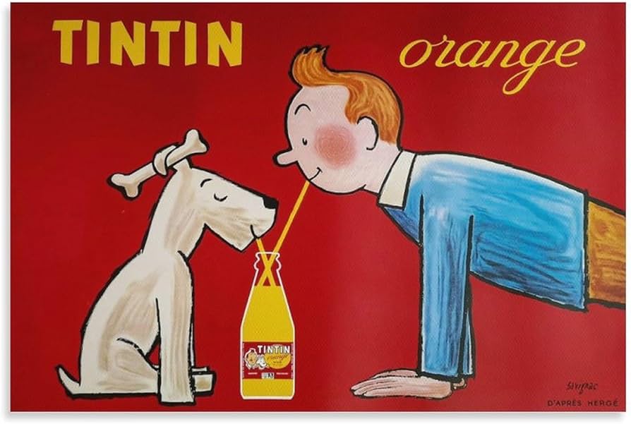 Amazon.co.jp: レイモン・サヴィニャックポスター タンタンオレンジ