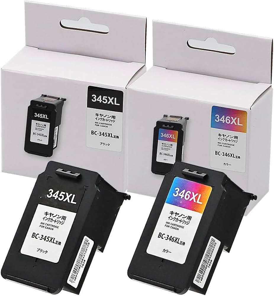 Amazon.co.jp: キヤノン用 BC-345XL 互換 BC-346XL 互換 ブラック+3色