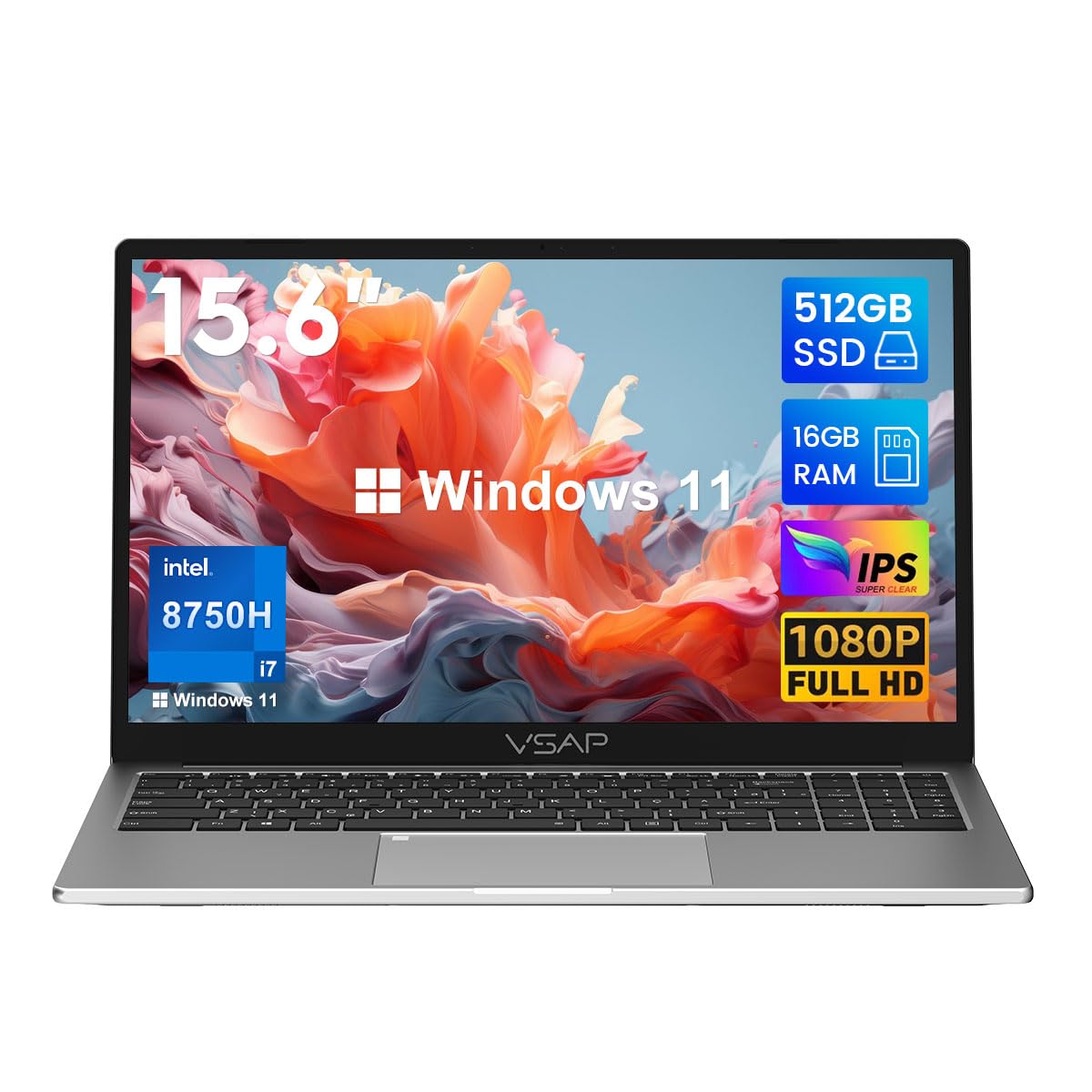 Notebook intel i7 8750H 16GB RAM 512GB SSD Win 11 15.6in : Amazon