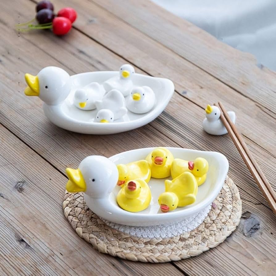 Amazon.com: Ceramic Cute Yellow Duck Chopsticks Holder Miniature