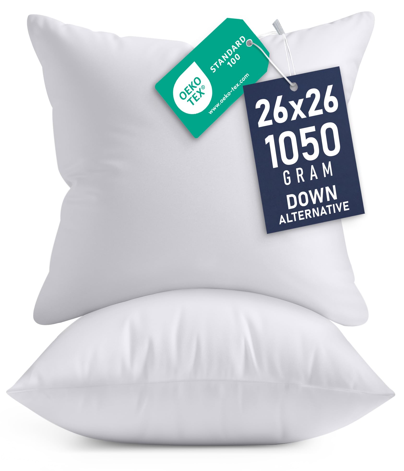 Amazon.com: Utopia Bedding 26x26 Pillow Inserts, Set of 2, White