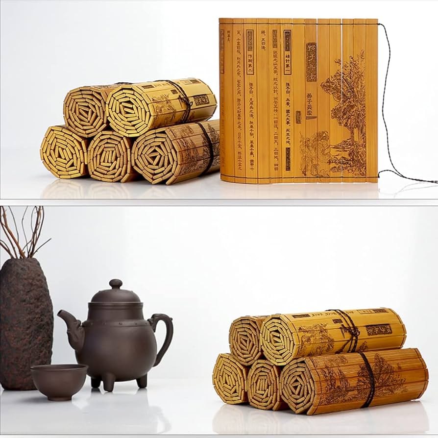 Amazon.co.jp: 巻物 竹簡 浮き彫り 中国の古典 書物 掛け軸 インテリア