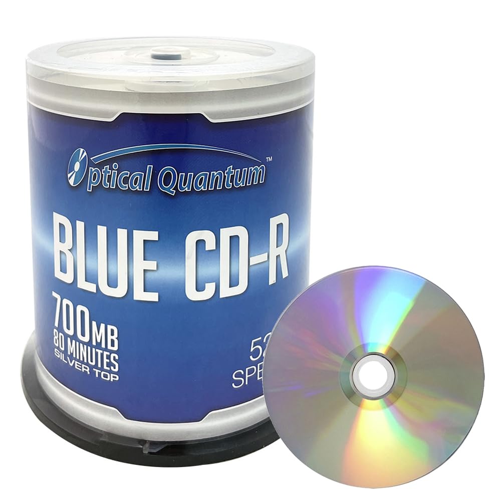 Amazon.com: Optical Quantum Blue AZO CD-R 700MB 52X Shiny Silver