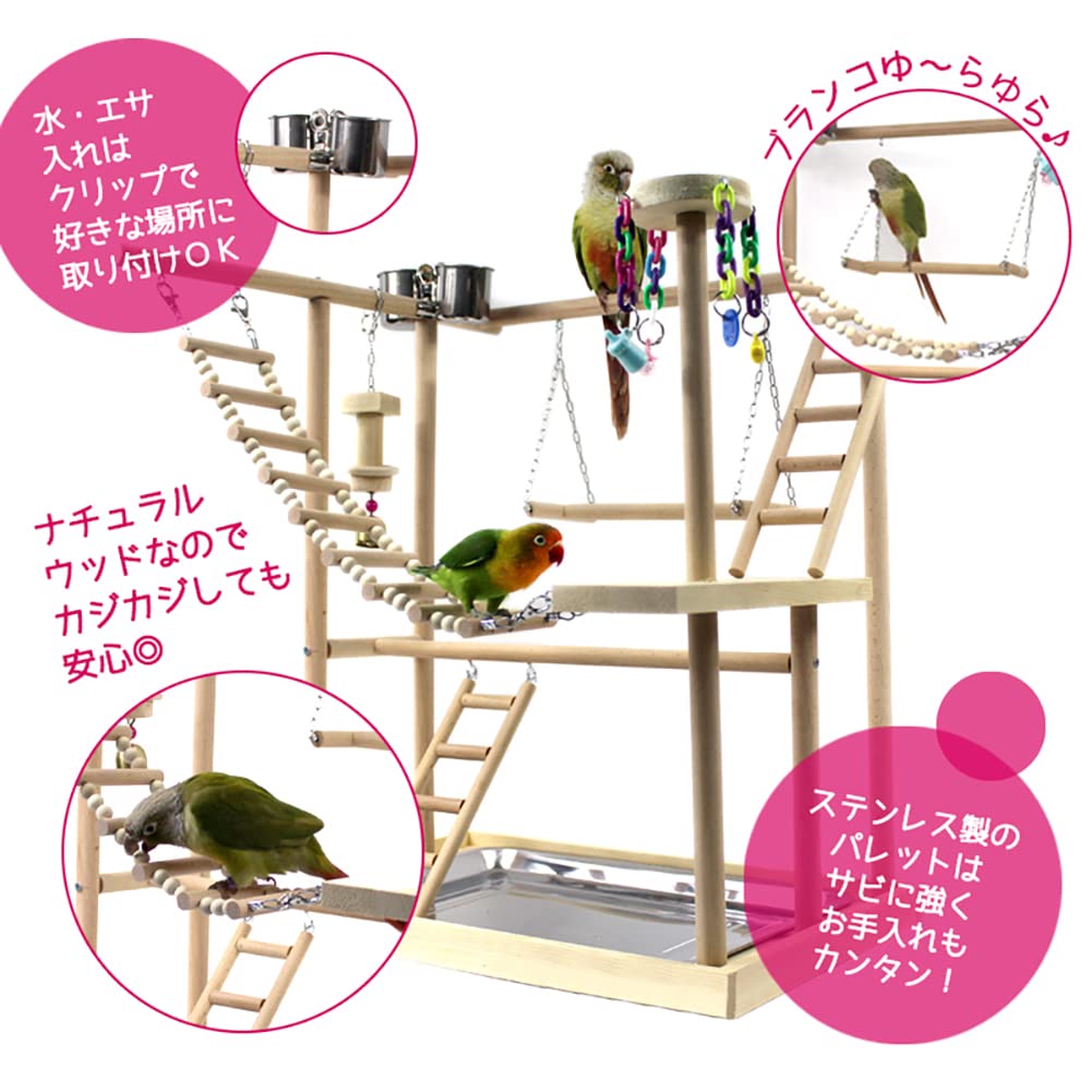 Amazon | fuu バードアスレチック はしごタイプ 小鳥 止まり木 休み場
