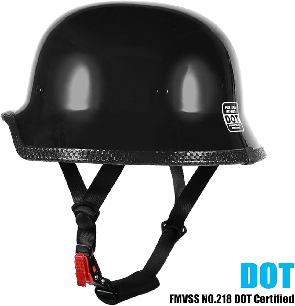 Amazon.com: German Style Motorcycle Helmet, DOT Approved Half Face