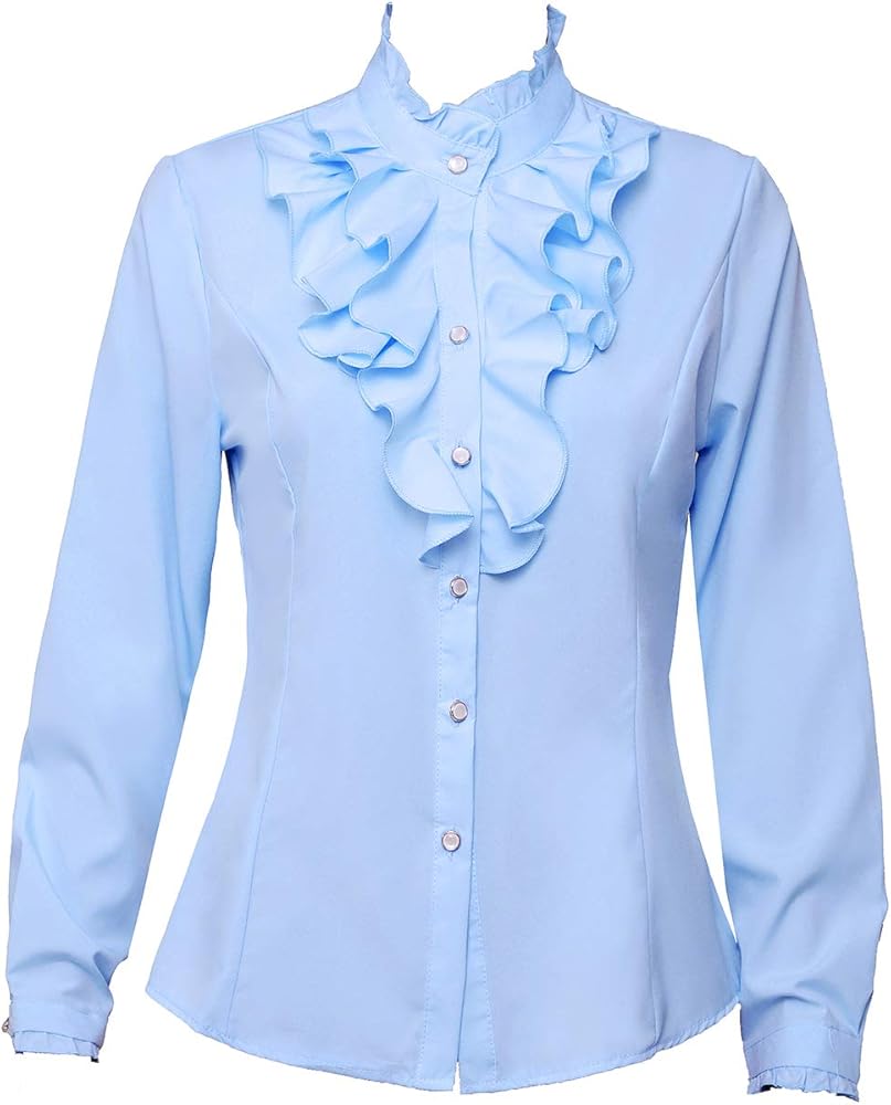 Yiluweinir Women Party Shirts Stand-Up Collar Vintage Victoria