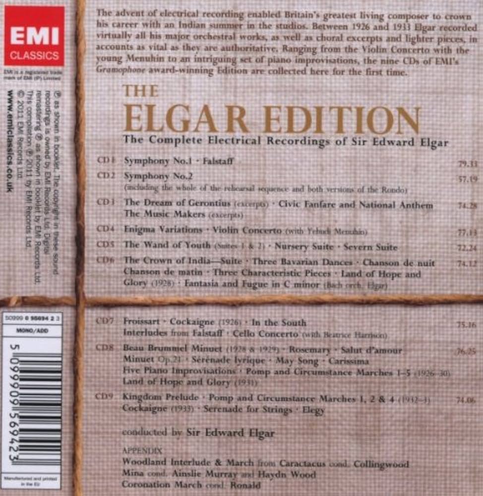The Elgar Edition: The Complete Electrical Recordings of Sir