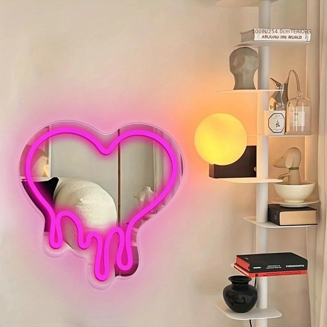 Amazon.co.jp : KADAFAGO ハートネオンサイン 溶けるミラーサイン 壁の