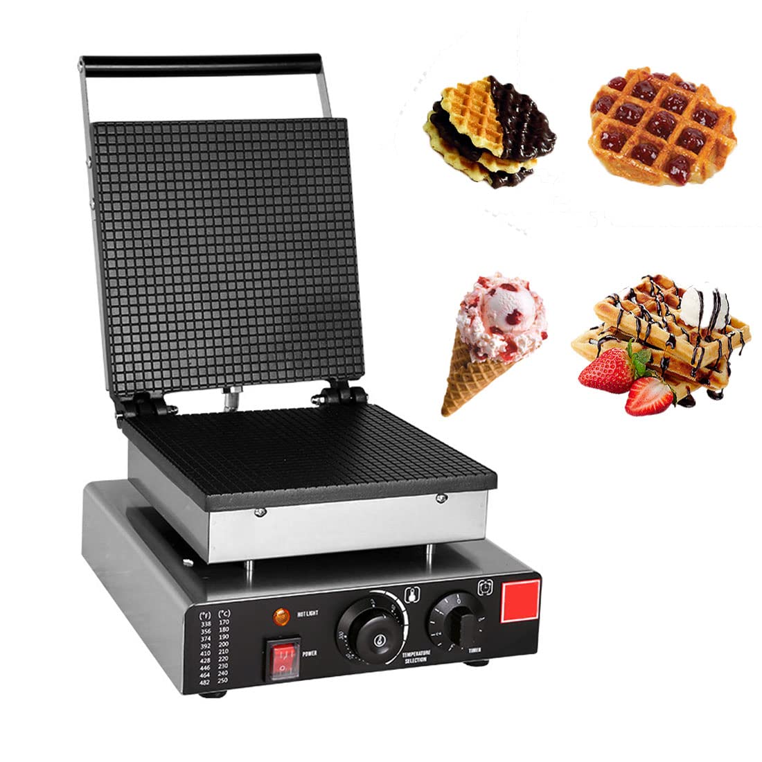 Amazon | 業務用エッグロールワッフルコーンメーカー、1750Wテフロン