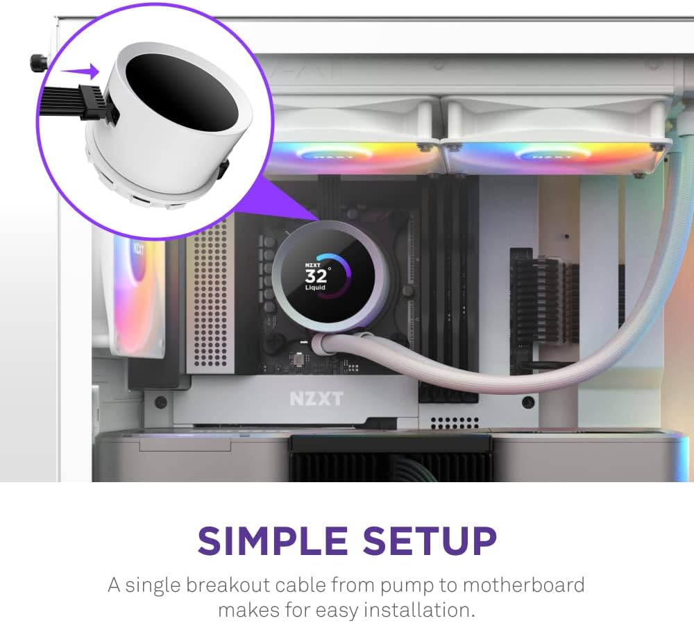 Amazon | NZXT KRAKEN RGB 360 White 簡易水冷CPUクーラー RL-KR360-W1