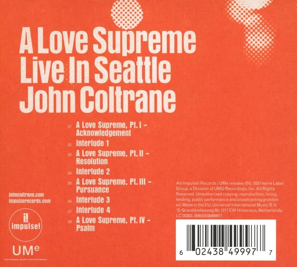 Amazon.com: A Love Supreme: Live In Seattle: CDs & Vinyl