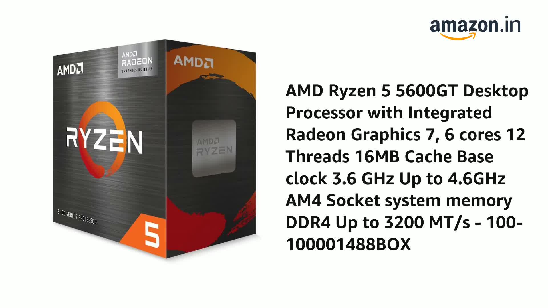 Amazon.in: Buy AMD Ryzen 5 5600GT Desktop Processor 6 cores 12