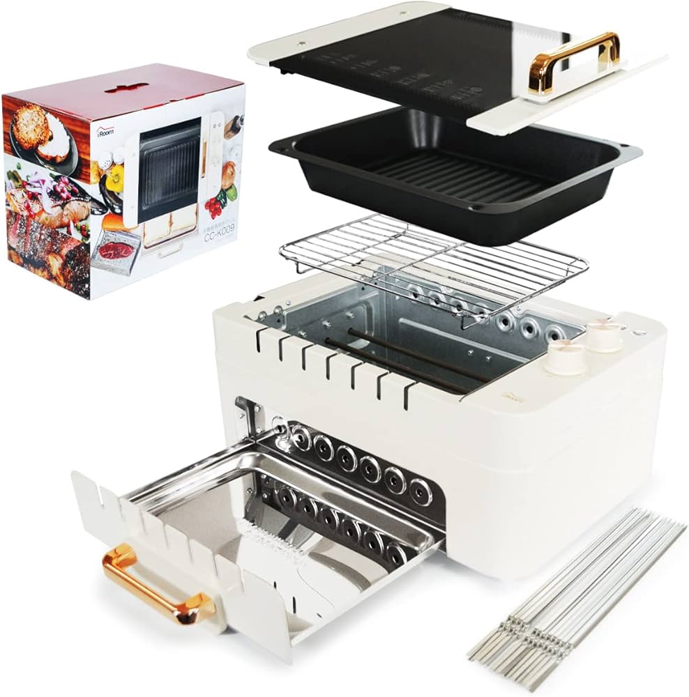 Amazon.co.jp: iRoom ホットプレート 4WAY 波型プレート/焼き網/串焼き