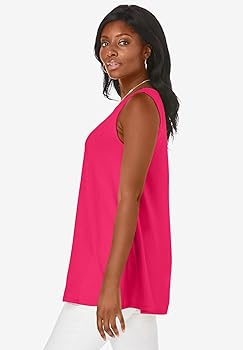 Jessica London Women's Plus Size Stretch Knit Sleeveless Swing